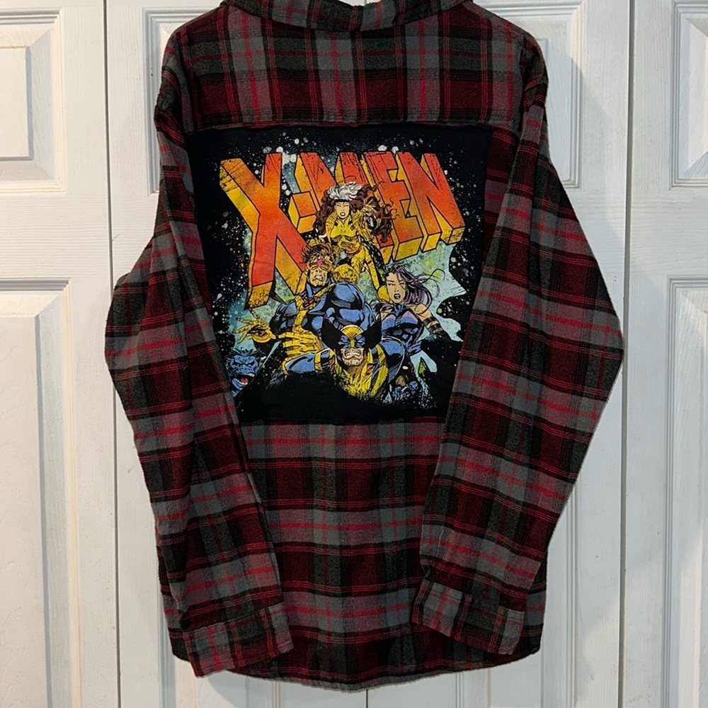X-Men red and black flannel Lg